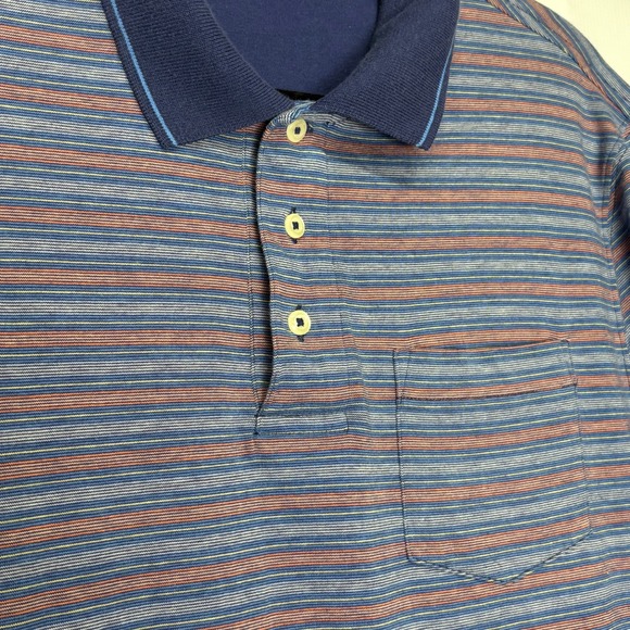 Born Southern Saddlebred Men's Striped Polo Shirt, Casual‎ Button Down Top - Picture 4 of 5